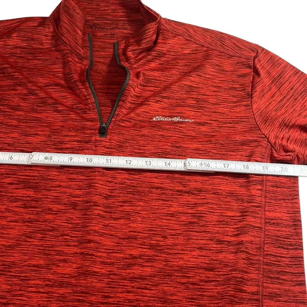 Eddie Bauer Mens Quarter Zip Pullover Red Heather Size M Active - Picture 4 of 6